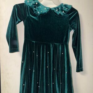 SHEIN Green Velvet Kids Formal Dress